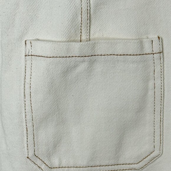 Grace High Rise Utility Shorts White Tie Waist Button Front Womens L - Picture 9 of 9